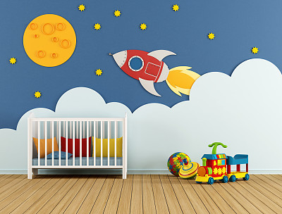 Baby room with cradle