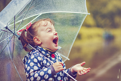 Happy in rain