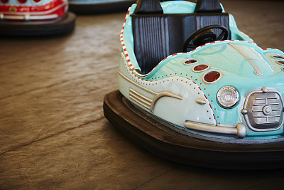 Empty dodgem car in amusement park