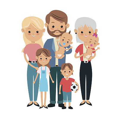 Parents, kids and grandmother icon. Family design. Vector graphi