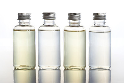 backlit toiletry bottles