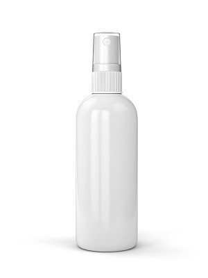 White blank bottle with white background