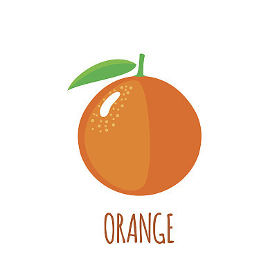 Orange icon in flat style on white background