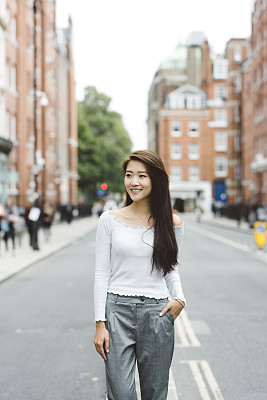 Asian Student on Streets of London