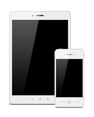 Digital Tablet PC and Smart Phone (Clipping path!) isolated