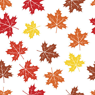 Seamless autumn maple leaves pattern