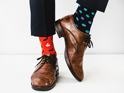 Office Manager in stylish shoes and bright socks