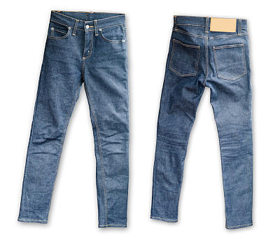 Skinny Tight  Blue Jeans  on white background
