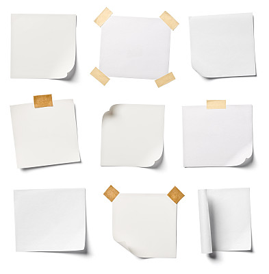 white note paper office business
