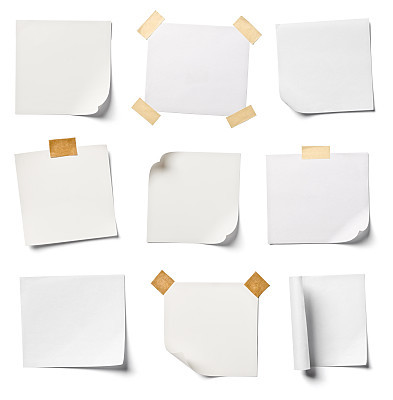 white note paper office business