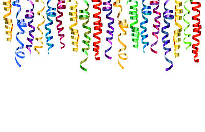 Colorful shiny streamer. Carnival party serpentine decoration