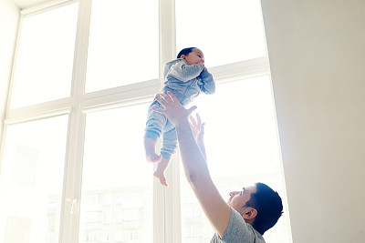 Spending Free Time with Baby Son