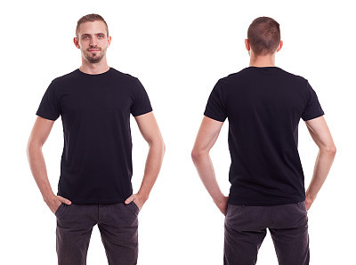 Man in black t-shirt
