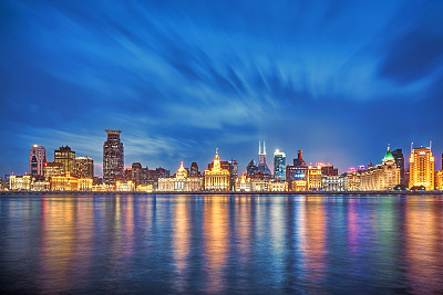shanghai bund at night