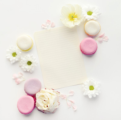 composition flat lay and paper sheet