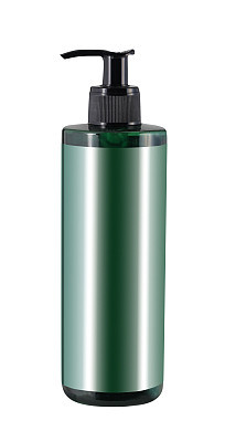Dark green pump bottle