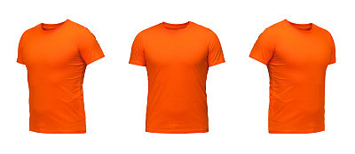 set of t-shirts isolated on white background
