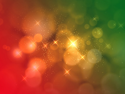 Christmas background with golden bokeh effect
