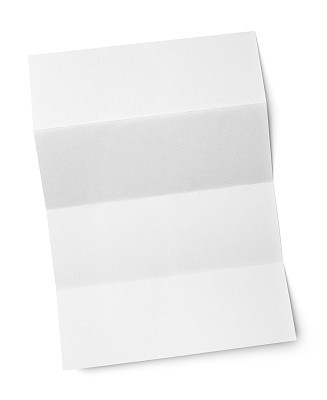 Folded paper on white background