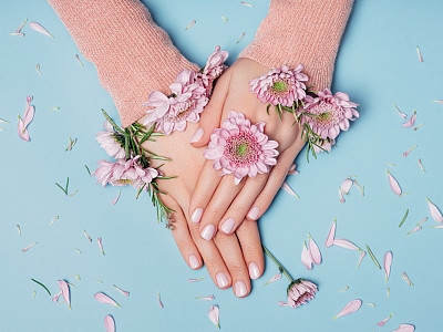 Gentle photo of beautiful female hands