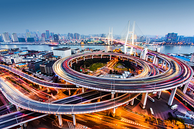 南浦大桥,上海,夜晚,交通,迅速,未来,立交桥,水平画幅,无人,时间