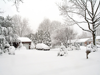 雪,房屋,汽车,郊区,大风雪,庭院,感冒病毒,冬天,寒冷,水平画幅
