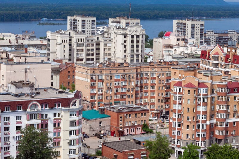 城市,都市风景,萨马腊,萨马拉州,伏尔加河,水平画幅,建筑,无人,欧洲,建筑外部