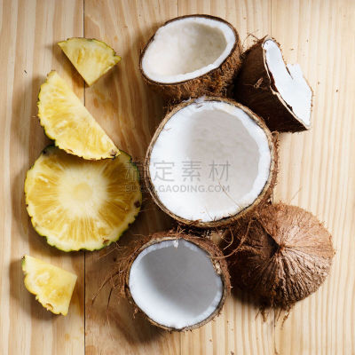 菠萝,椰子,清新,外壳,夏季系列,留白,褐色,无人,维生素,夏天