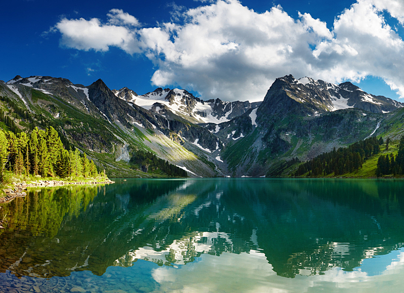 湖,山,自然,悬崖,水平画幅,岩石,雪,无人,夏天,户外