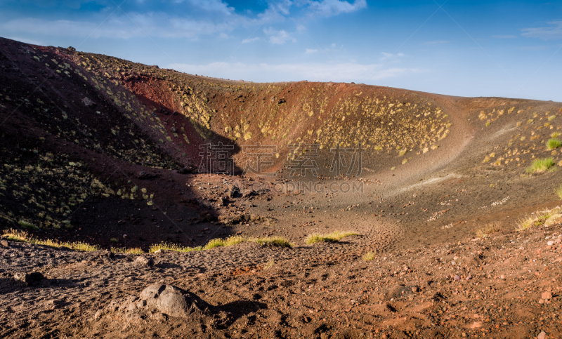 埃特纳火山,火山口,卡塔尼亚,天空,公园,水平画幅,山,无人,火山地形,户外