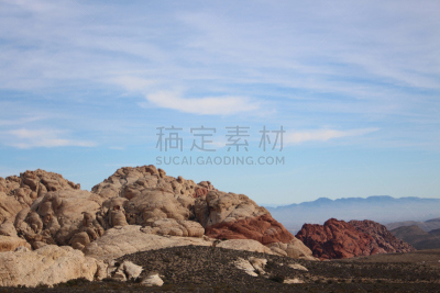 岩石,红岩谷州立公园,红岩峡谷国家保护区,天空,水平画幅,地形,无人,户外,加利福尼亚,山