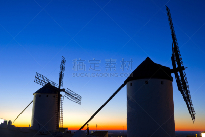 风轮机,唐吉诃德,纪念碑,天空,风,地名,风力,能源,大约15世纪,古老的