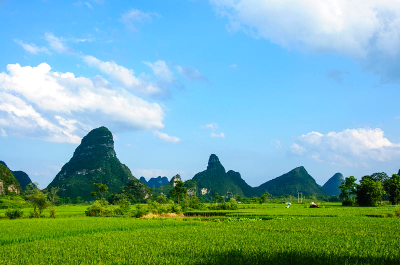 喀斯特,山,风景,玉龙雪山,遇龙河,阳朔,云南省,桂林,天空,水平画幅预览效果