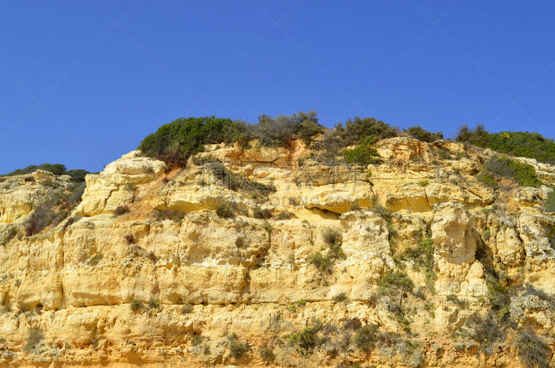 葡萄牙,senhora da rocha,非凡的,悬崖,努瓦广场,海滩,褐色,水平画幅,沙子,无人