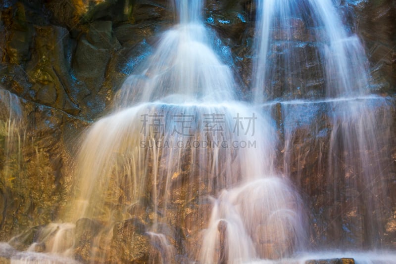 地形,洞穴,瀑布,特写,野生植物,水,旅行者,夏天,埃法特岛,石材