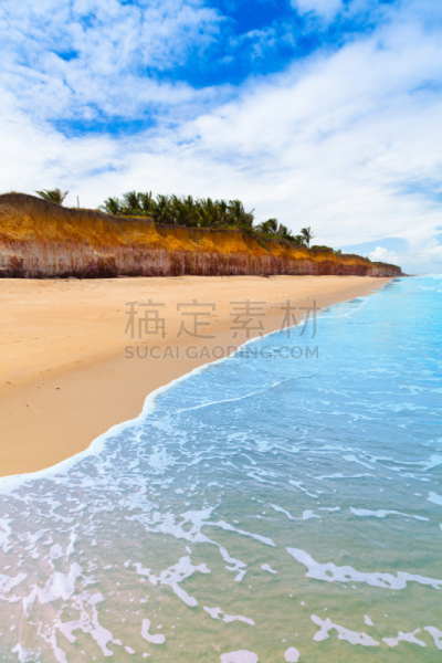 多拉达海岸,圣埃斯皮里图州,巴伊亚州,海岸线,巴西,金色,自然,垂直画幅,沙子,无人
