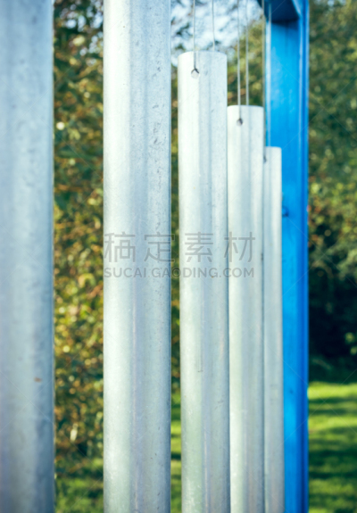 响棒,自然,风铃,垂直画幅,选择对焦,公园,银色,装管,无人,夏天