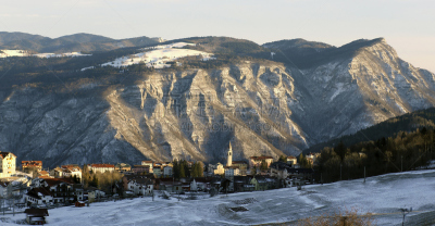 山,乡村,意大利,小的,威尼托大区,水平画幅,雪,无人,户外