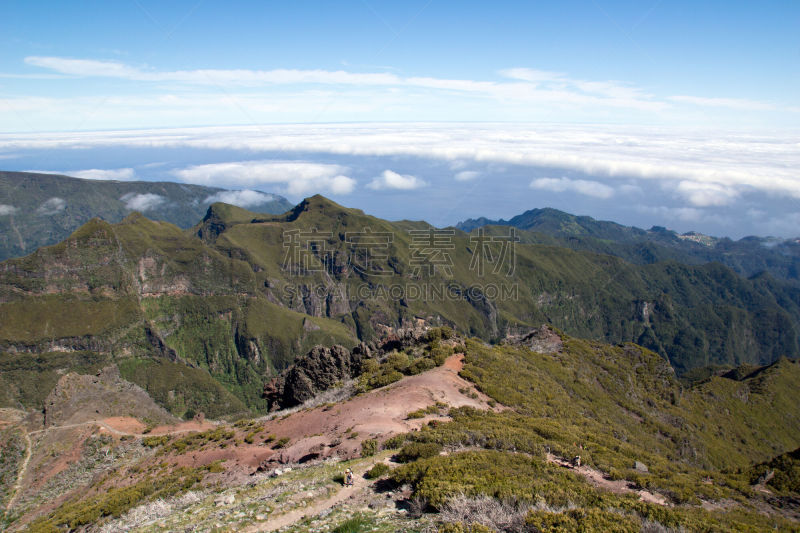 峰鲁伊峰,看风景,皮科,马德拉,岩面,天空,美,水平画幅,高视角,无人