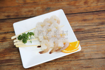 虾,日式烧鸡,格子烤肉,水平画幅,无人,开胃品,膳食,海产,明虾,特写