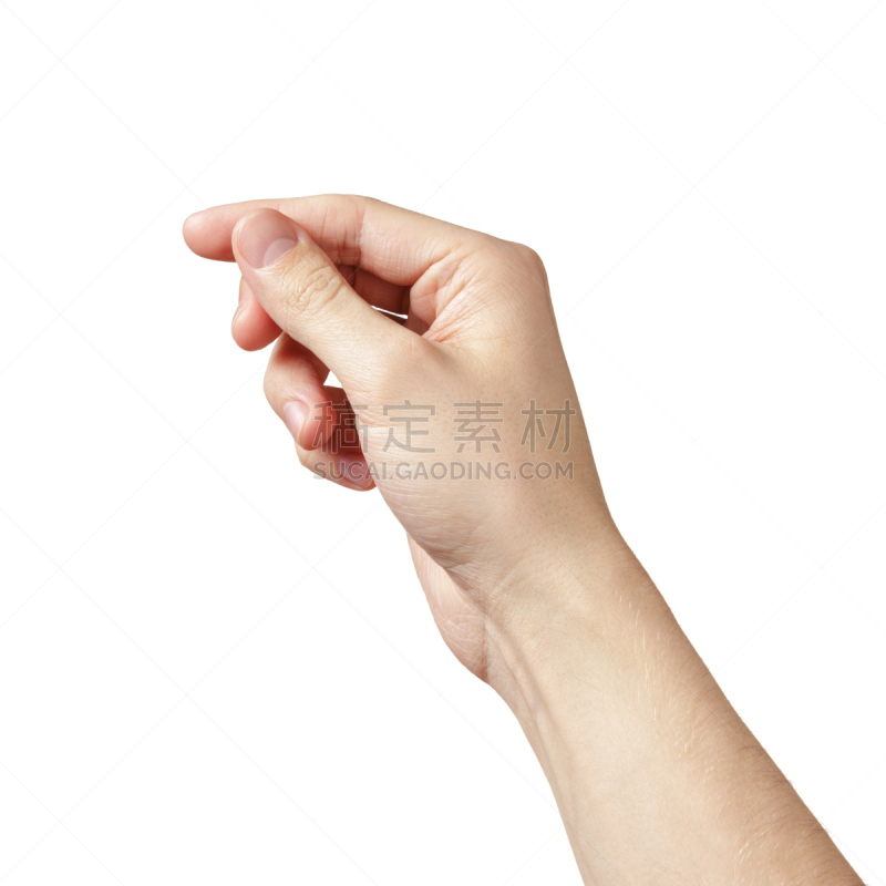 手,拿着,男人,成年的,一个物体,无形的,正上方视角,背景分离,白色背景,男性