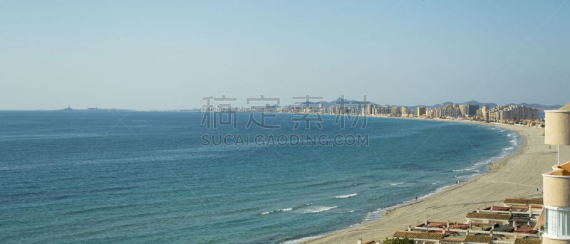 海滩,西班牙,沙子,曼加,水,天空,风,浮标,沙洲,卡塔赫纳