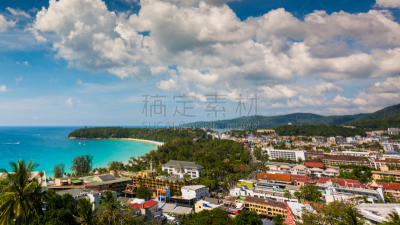 天空,云,风景,普吉岛,海洋,城市,卡塔海滩,交通,船,水