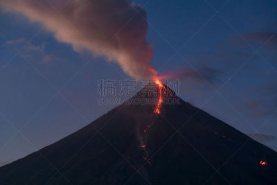 阿尔拜省,菲律宾,马尔地马荣火山,黎牙实比市,水平画幅,熔岩,户外,火山,亚洲,著名景点