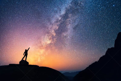 星星,天空,美,星系,水平画幅,夜晚,喜马拉雅山脉,明亮,高处,山