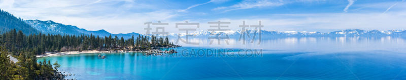 太浩湖,山德港,加利福尼亚内华达山脉,水,天空,美国西部,水平画幅,雪,无人,户外