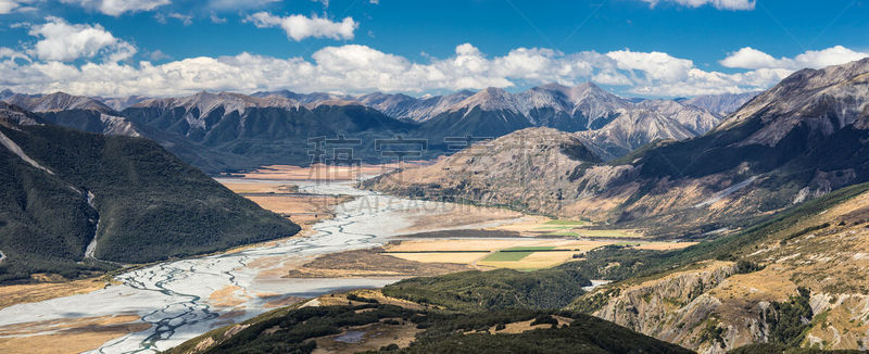 亚瑟路国家公园,全景,河床,自然,天空,国家公园,水平画幅,地形,无人,夏天