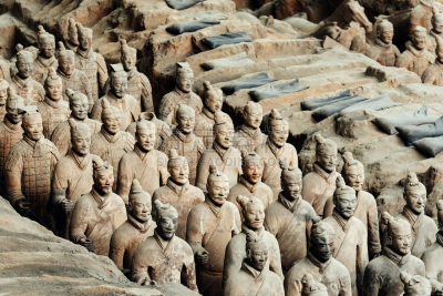 赤土陶器,勇士,西安,纪念碑,陵墓,高视角,死后的世界,古典式,东亚,过去