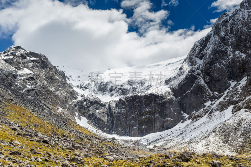 新西兰,南阿尔卑斯山脉,米尔弗德,milford track,米佛峡湾,库克山,水,天空,雪,旅行者