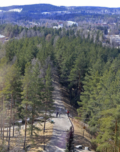 都市风景,芬兰,山,在上面,尤卡斯加维,两极气候,垂直画幅,水,天空,雪
